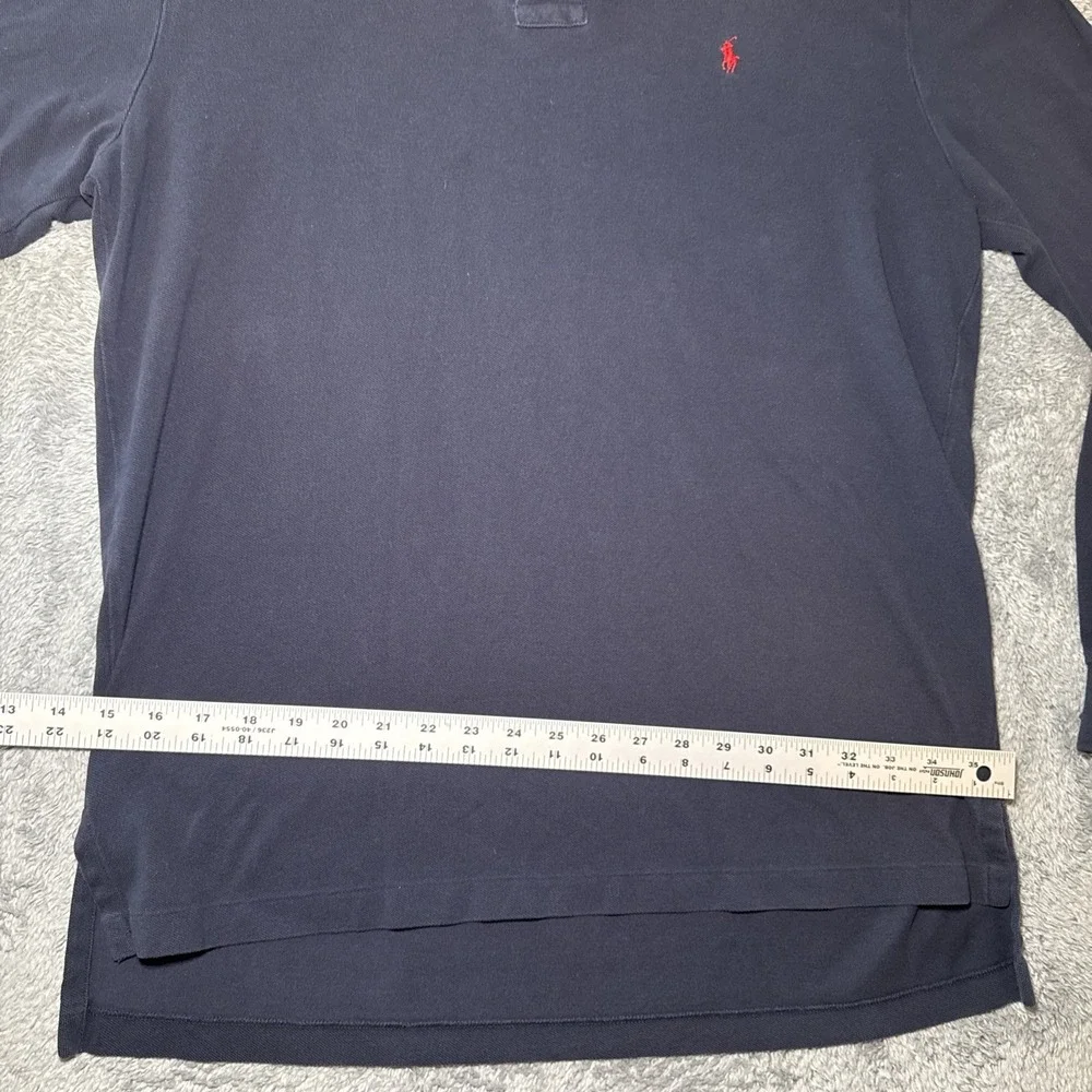 Vintage Polo Ralph Lauren Shirt Mens Large Navy 90s Polo Pony Rugby Long Sleeve
